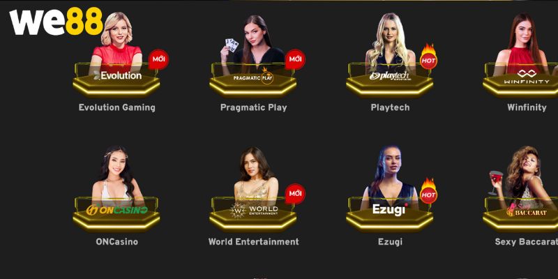 Sảnh Casino WE88 hấp dẫn bạn nên thử Playtech